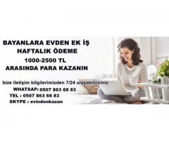 sohbet operatörü bayanlar alınacaktır.haftalık ödeme