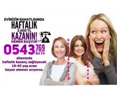 Bayanlara Evden Ek Gelir Parttime/Fulltime İş- Haftalık Ödeme