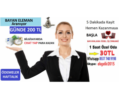 GÖRÜNTÜLÜ BAYAN SOHBET OPERATÖRÜ VE BAYAN ELEMAN İŞ İMKANI