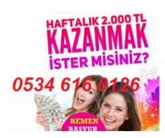 Haftalık 500 TL ile 1500 TL Arası ek gelir imkanı !!!