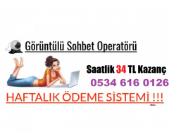 Görüntülü Sohbet Operatörü - Saatlik 34 TL Kazanç - Her Pazartesi Ödeme