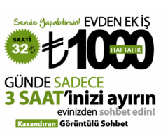 18 - 40 (maximum 45)  yaş arası Bayan sohbet operatörleri alınıcaktır