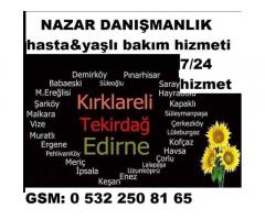 edirnede,hasta bakıcı,yaşlı bakıcısı,yatılı bakıcı.0 532 250 81 65