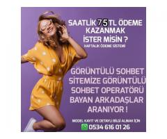 75 TL SAAT ÜCRETİMİZ !!!HAFTALIK ÖDEME - GÖRÜNTÜLÜ SOHBET OPERATÖRÜ İŞ İLANI