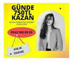 Günde 750TL Kazanç- Günlük Ödeme - Bayan Görüntülü Sohbet Operatörü