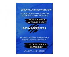 YÜZ GÖSTERME ZORUNLULUĞU OLMAKSIZIN GÖRÜNTÜLÜ SOHBET BAYAN OPERETÖRÜ