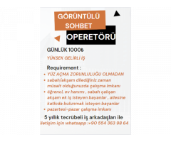 YÜKSEK GELİRLİ YÜZ AÇMA ZORUNLULUĞU OLMADAN BAYAN GÖRÜNTÜLÜ SOHBET OPERETÖRÜ