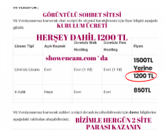 Görüntülü Sohbet Sitesi Kurulum 1200 TL | Size Hergün 2 Site Parası Kazandıralım