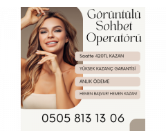 ANLIK ÖDEME! SAATTE 680 TL KAZANÇLA  BAYAN GÖRÜNTÜLÜ SOHBET OPERATÖRÜ ARANIYOR!