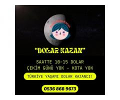 SAATLİK 10-15 DOLAR KAZANÇ YÜZÜNÜN YARISINI GÖSTEREBİLİRSİNİZ. KOTA YOK ÇEKİM GÜNÜ YOK. + BONUS