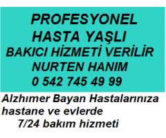 PROFESYONEL BAYAN ALZHIMER HASTA BAKICISIYIM